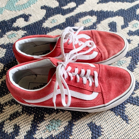 Vans Shoes - Vans Red Suede Old Skool Shoes 5.5 M / 7 W